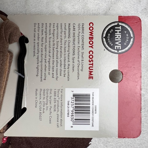 Thrive Bearded Dragon Reptile Cowboy Western Costume - Picture 3 of 6